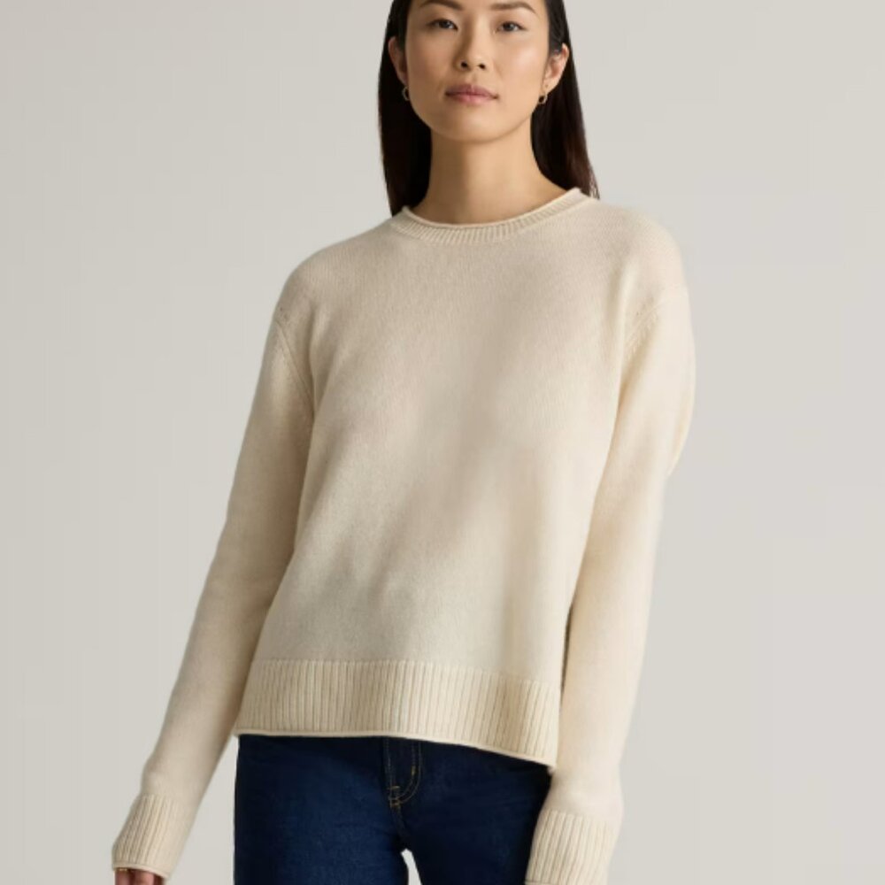 Quince Mongolian Cashmere Boxy Crewneck Sweater